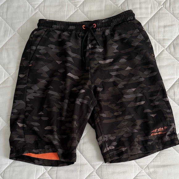 Eddie Bauer Other - Eddie Bauer Black and Orange Mesh Shorts size 10